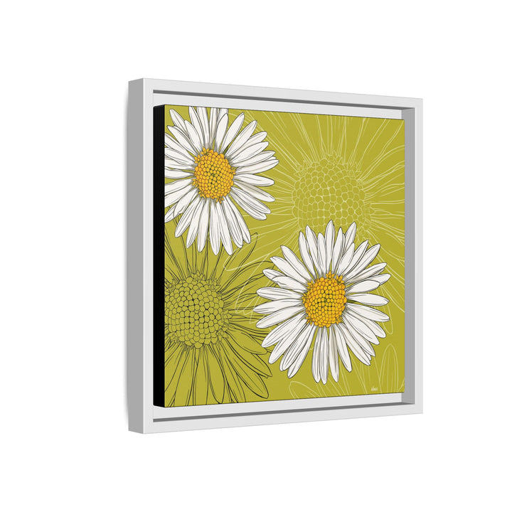 Daisy: April Birth Month Flower — Framed Canvas Print Wall Art
