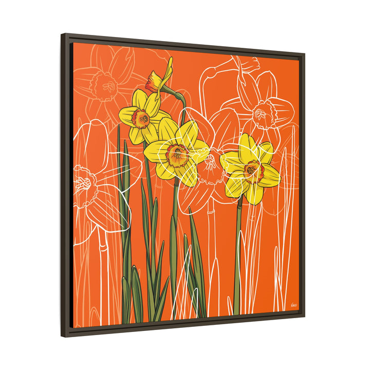 Daffodil: March Birth Month Flower — Framed Canvas Print Wall Art