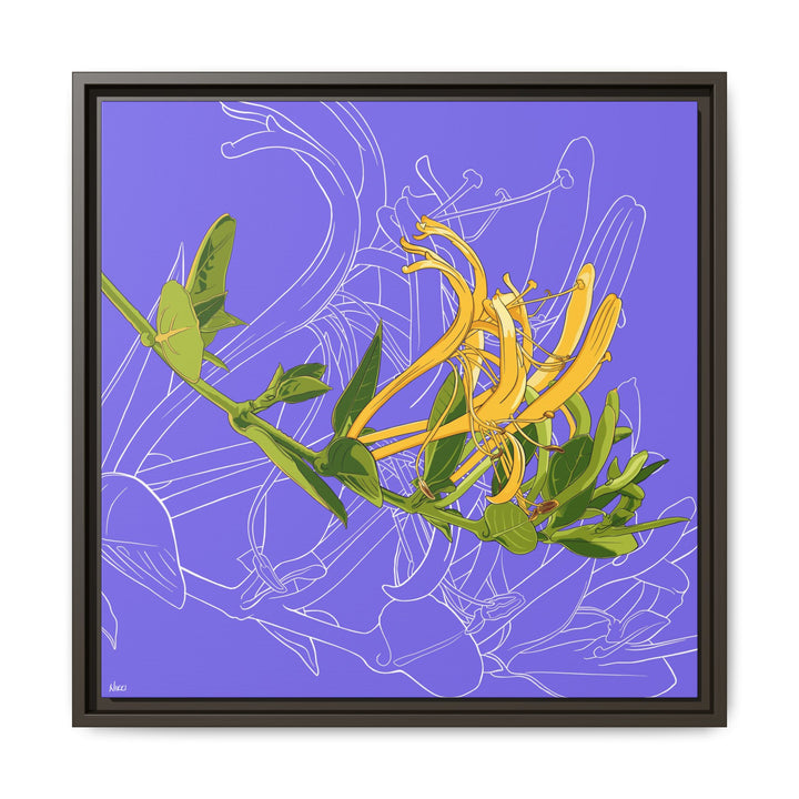 Honeysuckle: June Birth Month Flower — Framed Canvas Print Wall Art