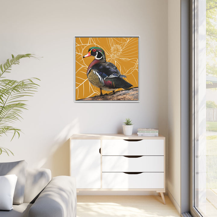 Wood Duck: Mississippi State Bird — Framed Canvas Print Wall Art