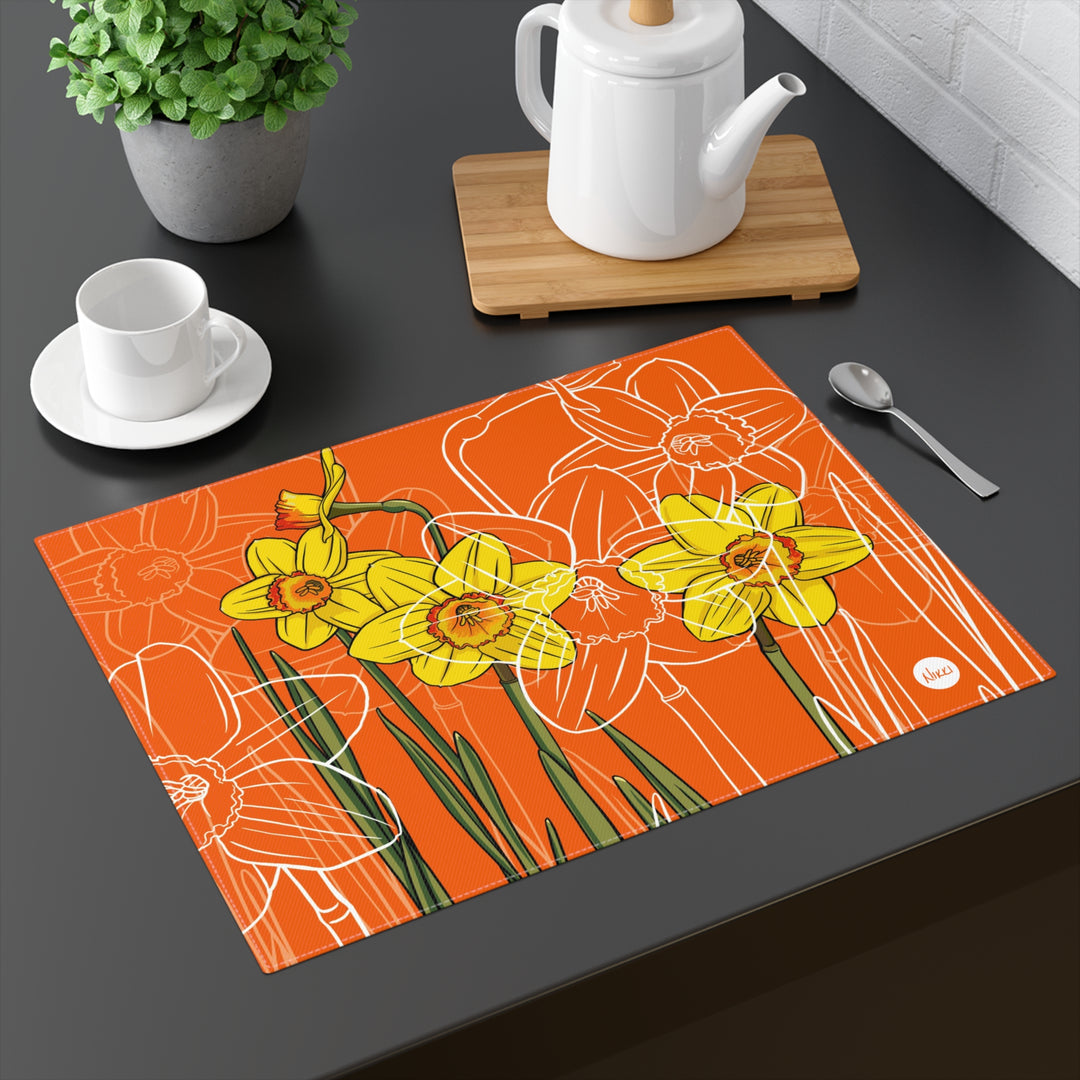 Daffodil Cotton Twill Placemat — March Birth Month Flower