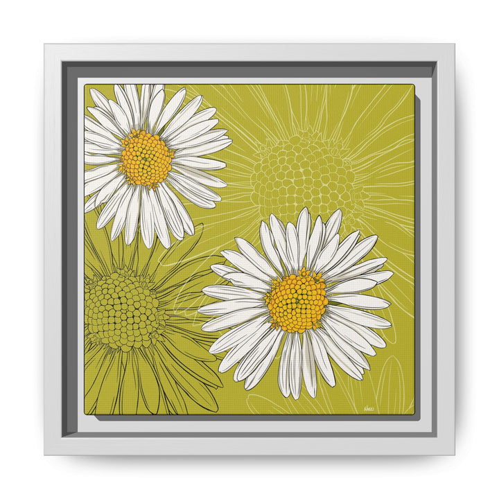 Daisy: April Birth Month Flower — Framed Canvas Print Wall Art