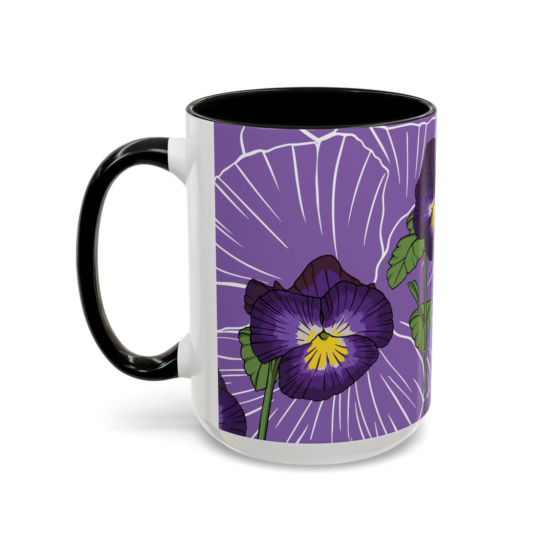 Violet Ceramic Coffee Mug — February Birth Month Flower