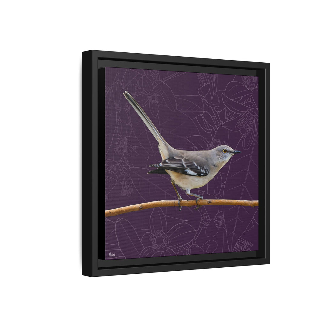 Northern Mockingbird: Florida State Bird — Framed Canvas Print Wall Art