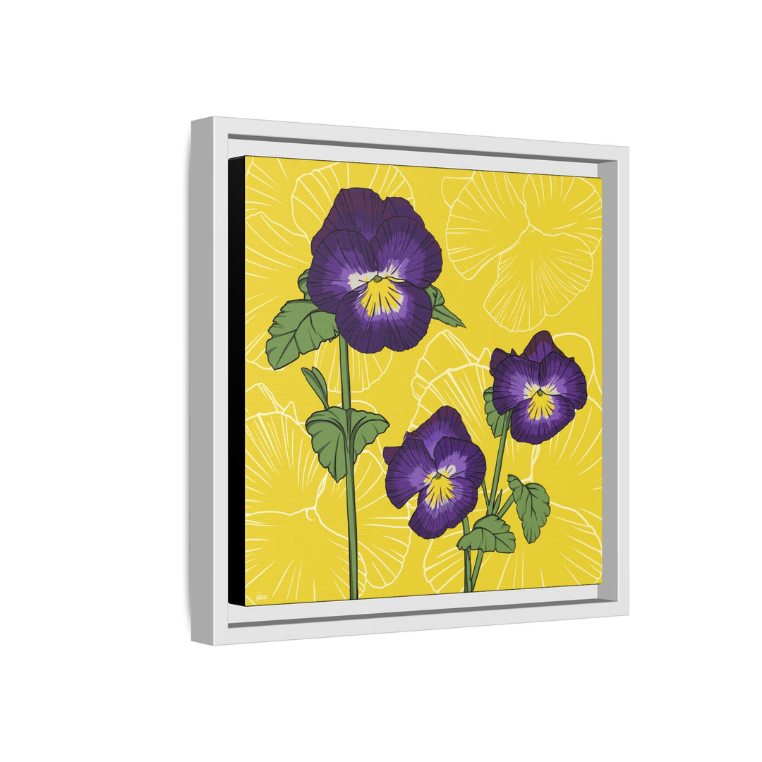 Violet: February Birth Month Flower — Framed Canvas Print Wall Art
