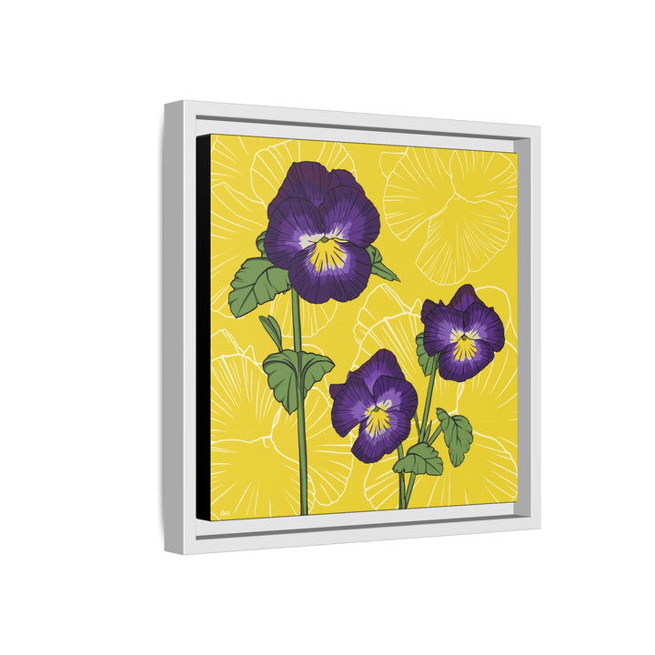 Violet: February Birth Month Flower — Framed Canvas Print Wall Art