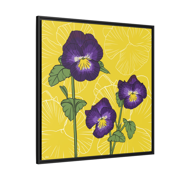 Violet: February Birth Month Flower — Framed Canvas Print Wall Art