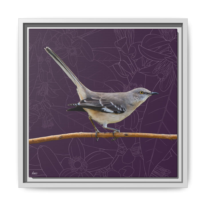 Northern Mockingbird: Florida State Bird — Framed Canvas Print Wall Art