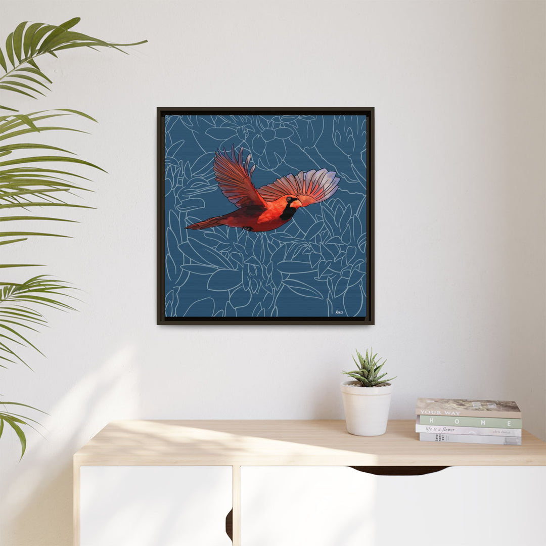 Northern Cardinal: Kentucky State Bird — Framed Canvas Print
