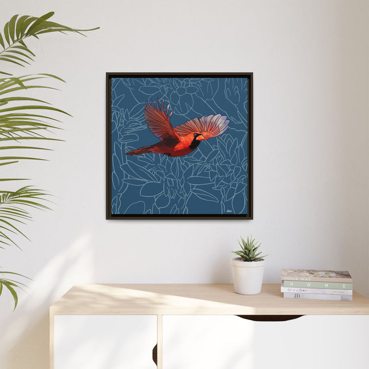 Northern Cardinal: Kentucky State Bird — Framed Canvas Print