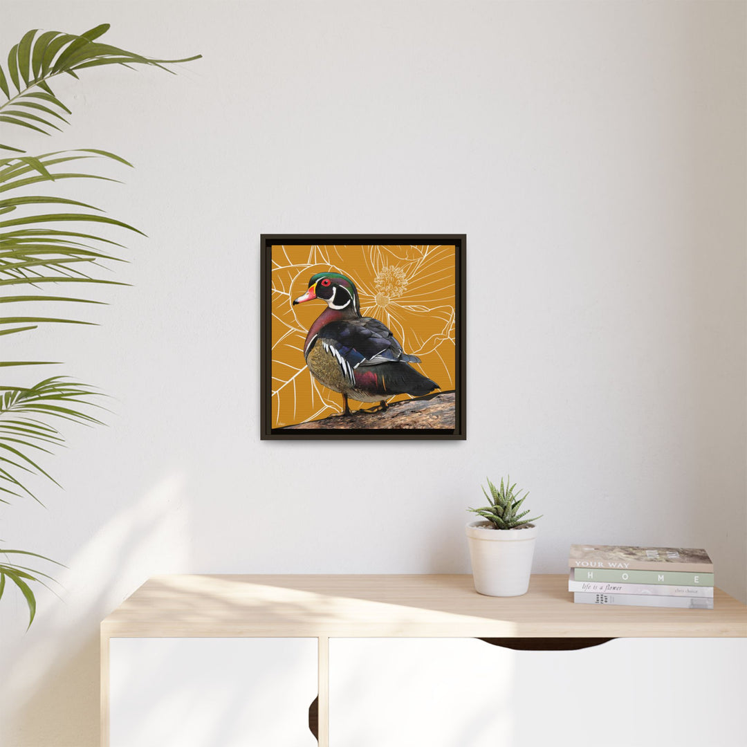 Wood Duck: Mississippi State Bird — Framed Canvas Print Wall Art