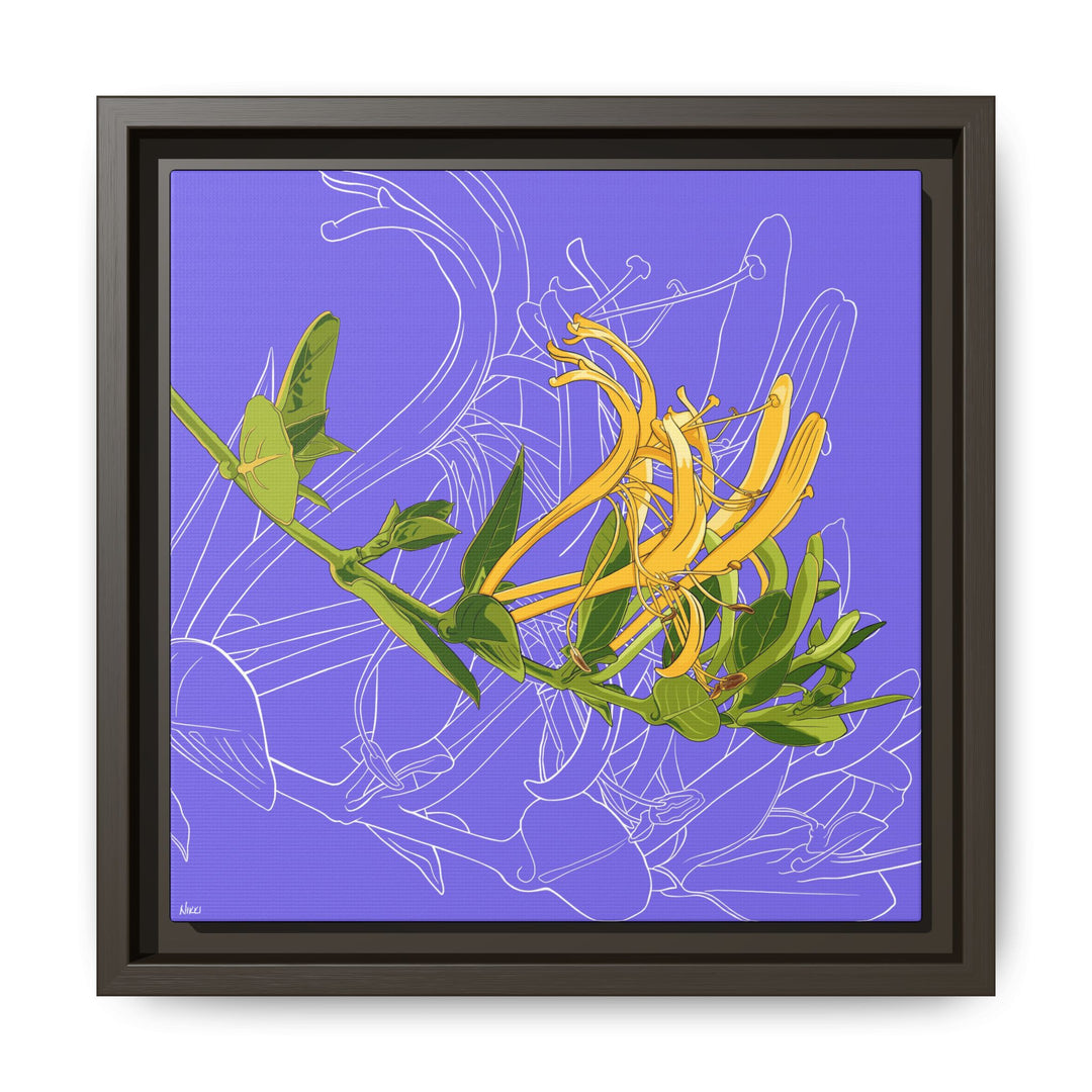 Honeysuckle: June Birth Month Flower — Framed Canvas Print Wall Art