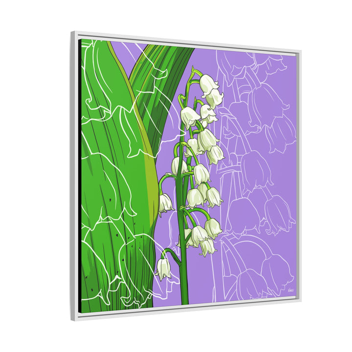 Lily of the Valley: May Birth Month Flower — Framed Canvas Print Wall Art