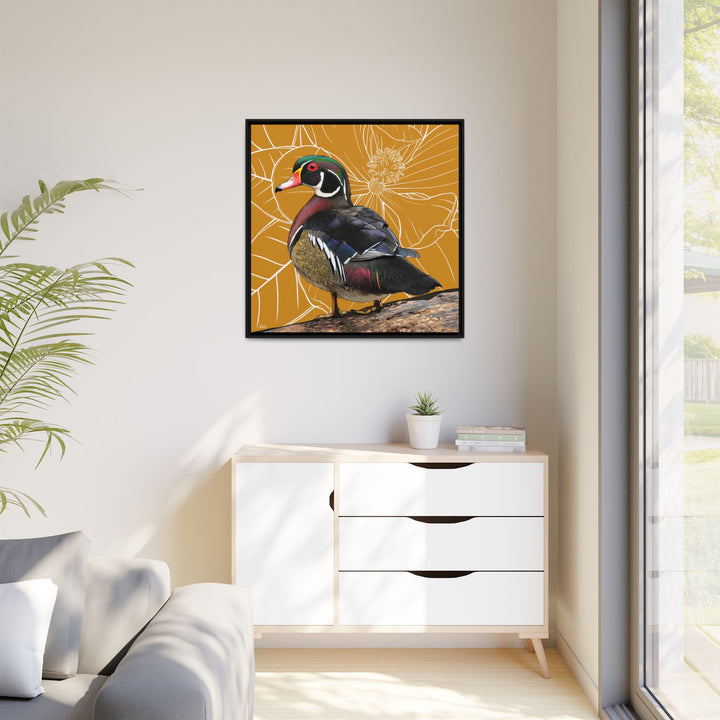 Wood Duck: Mississippi State Bird — Framed Canvas Print Wall Art
