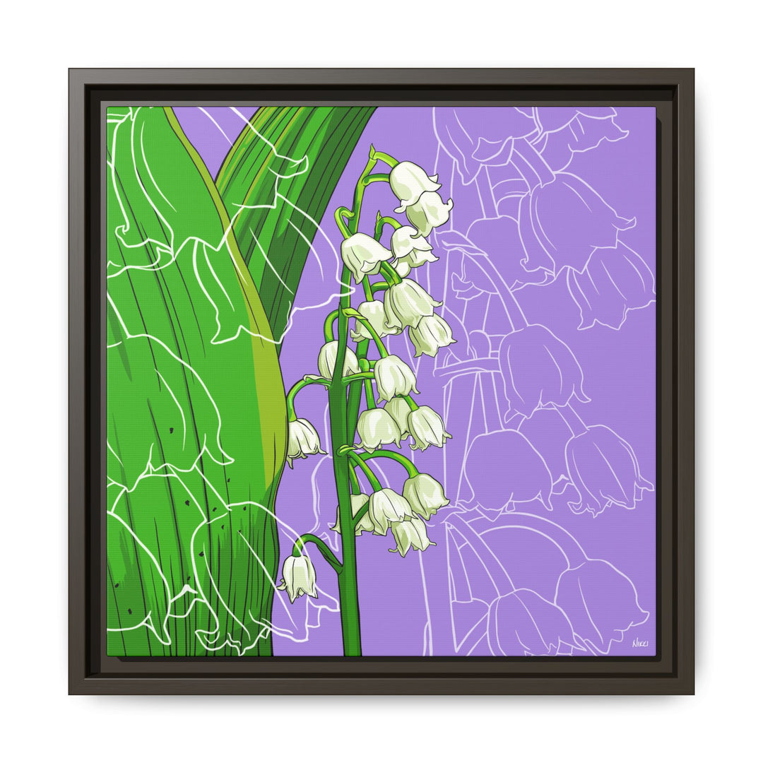 Lily of the Valley: May Birth Month Flower — Framed Canvas Print Wall Art