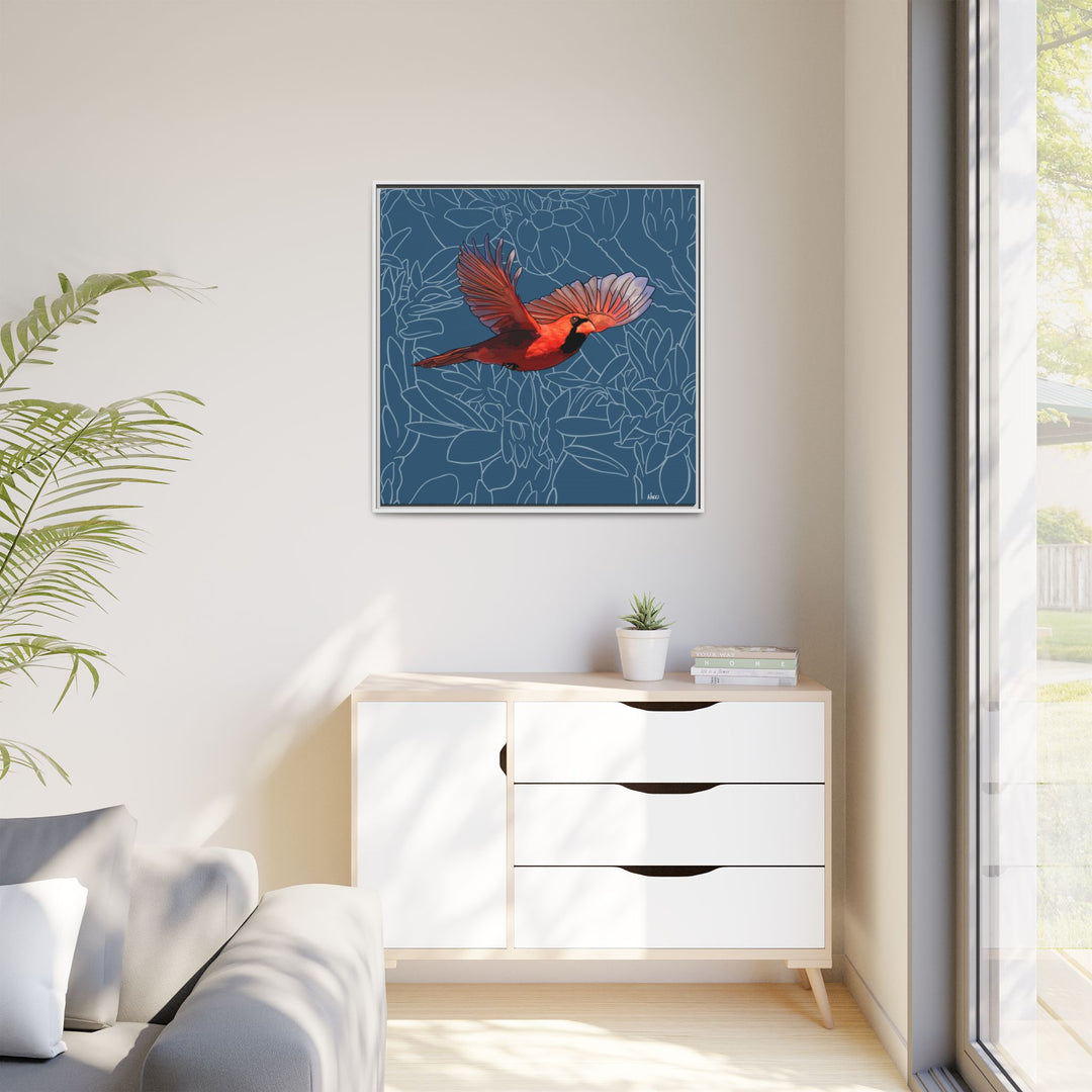 Northern Cardinal: Kentucky State Bird — Framed Canvas Print