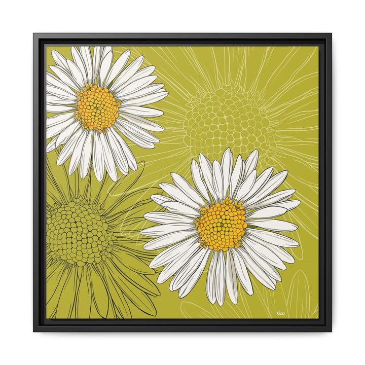 Daisy: April Birth Month Flower — Framed Canvas Print Wall Art