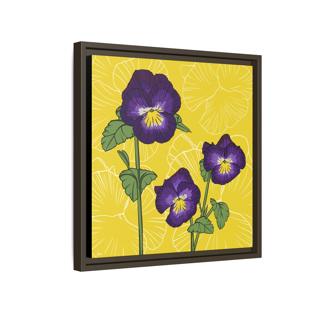Violet: February Birth Month Flower — Framed Canvas Print Wall Art