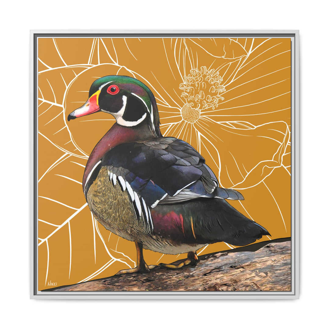 Wood Duck: Mississippi State Bird — Framed Canvas Print Wall Art