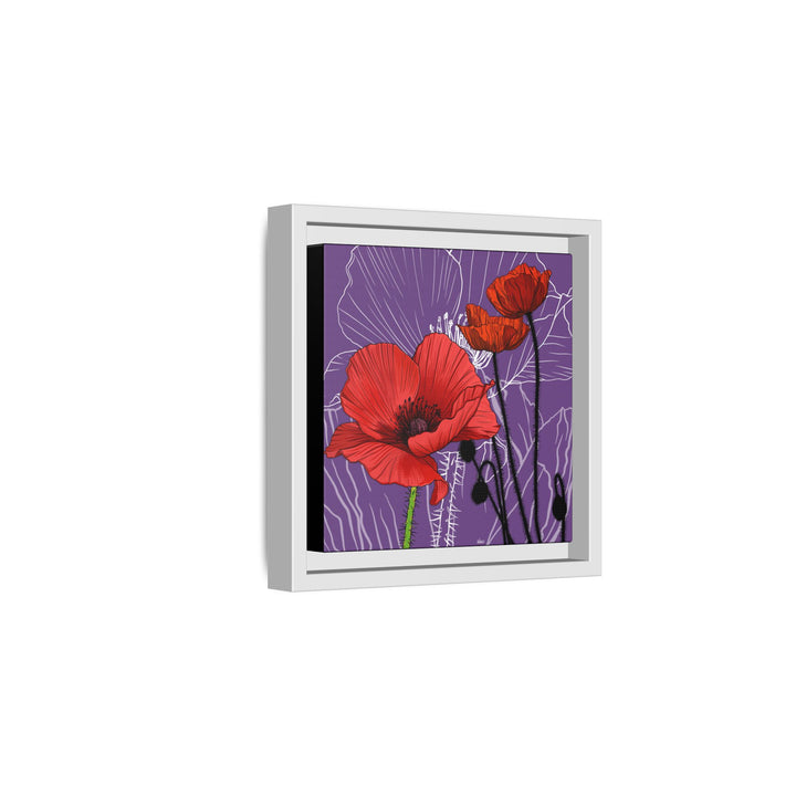 Poppy: August Birth Month Flower — Framed Canvas Print Wall Art