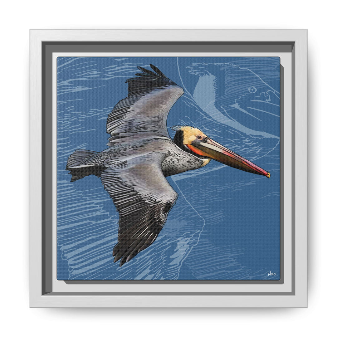 Brown Pelican: Louisiana State Bird  —  Framed Canvas Print