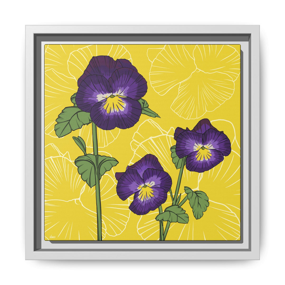 Violet: February Birth Month Flower — Framed Canvas Print Wall Art