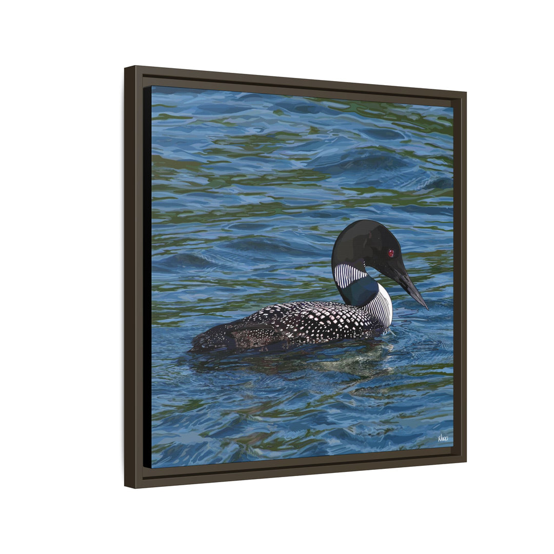 Common Loon: Minnesota State Bird — Framed Canvas Print Wall Art