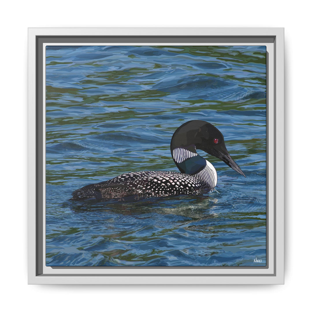 Common Loon: Minnesota State Bird — Framed Canvas Print Wall Art