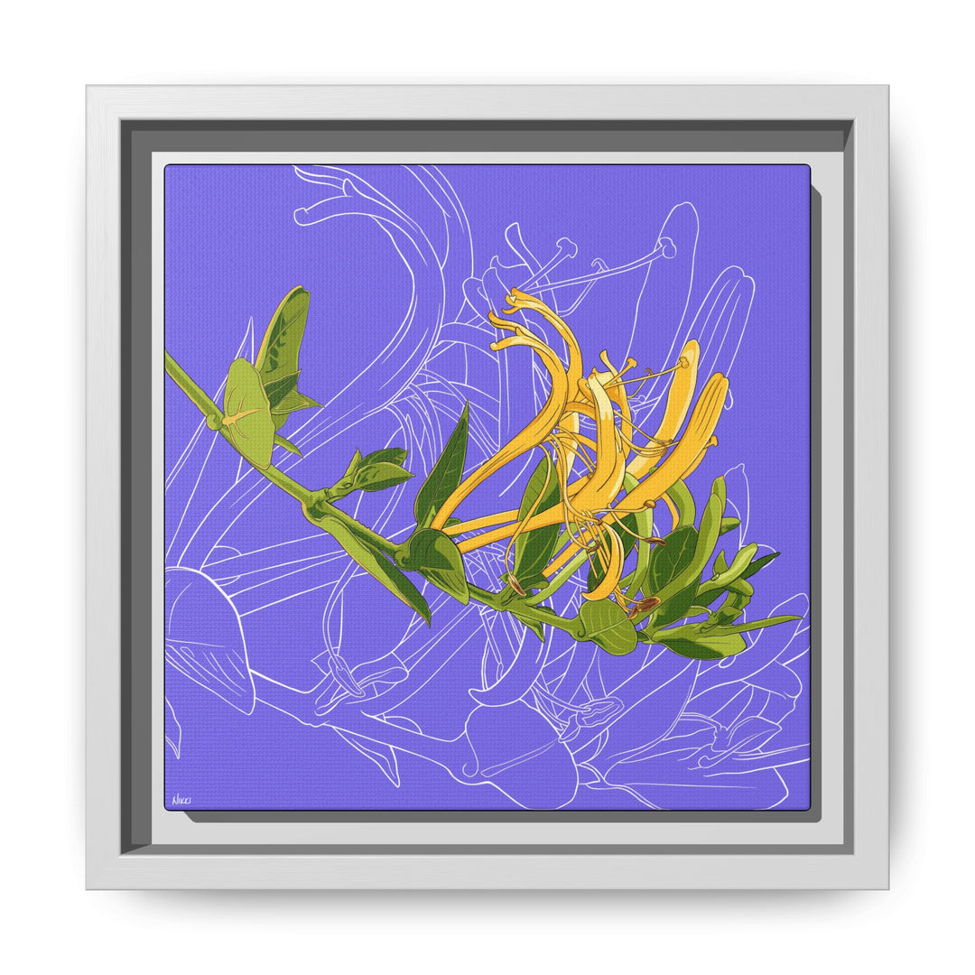 Honeysuckle: June Birth Month Flower — Framed Canvas Print Wall Art
