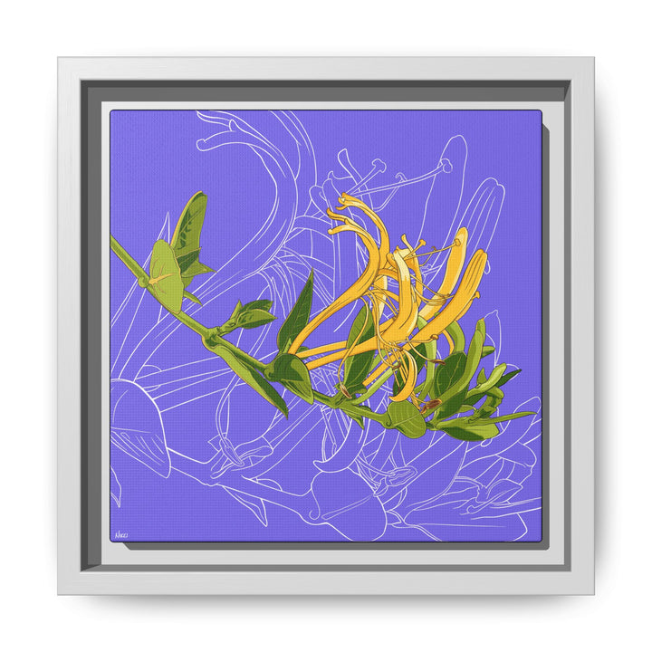 Honeysuckle: June Birth Month Flower — Framed Canvas Print Wall Art