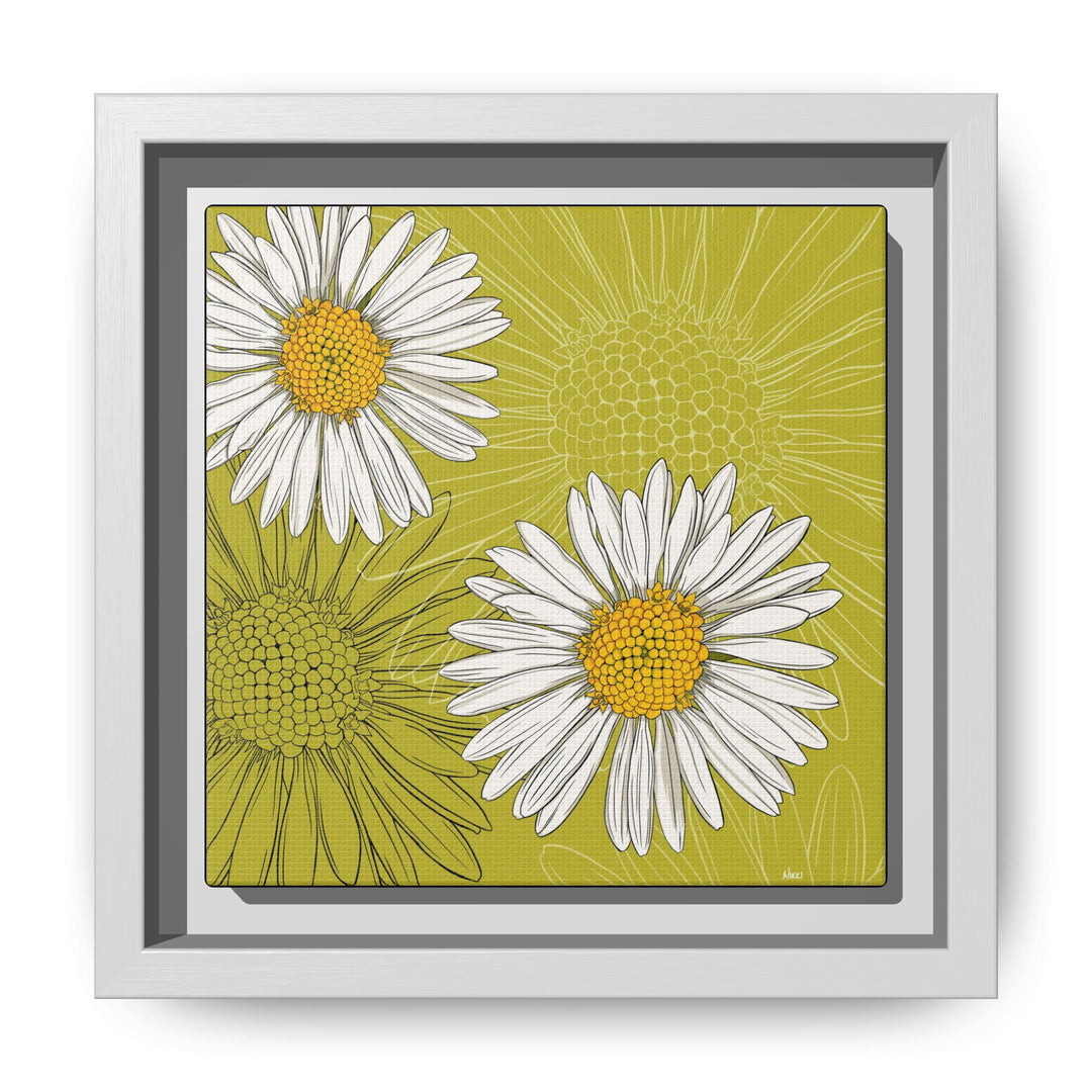 Daisy: April Birth Month Flower — Framed Canvas Print Wall Art