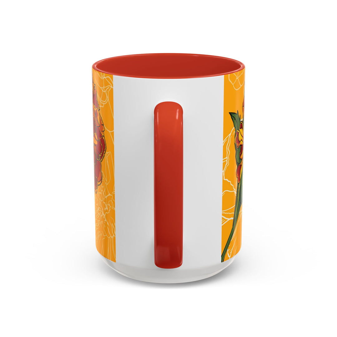 Marigold Ceramic Coffee Mug — October Birth Month Flower