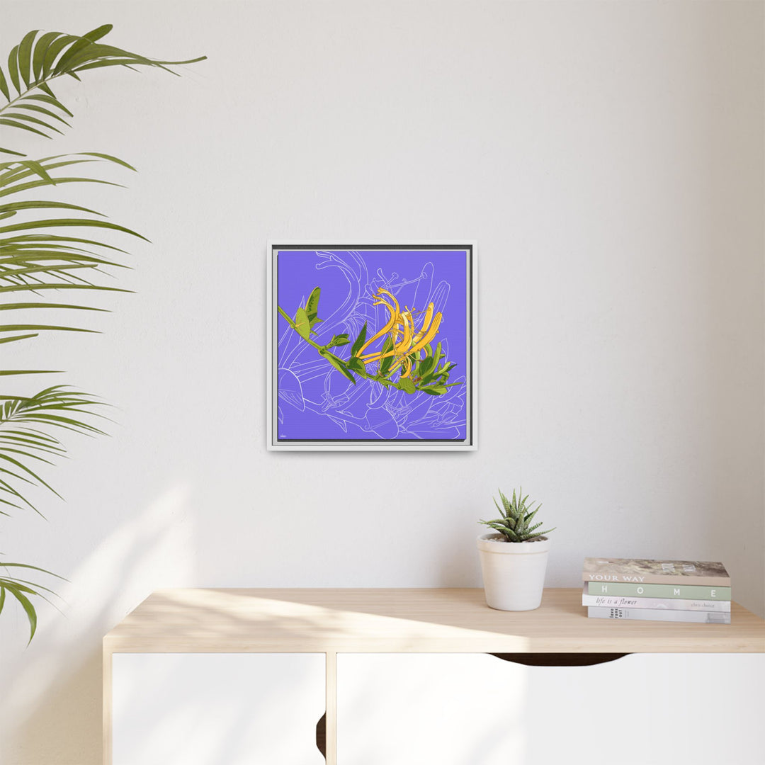 Honeysuckle: June Birth Month Flower — Framed Canvas Print Wall Art