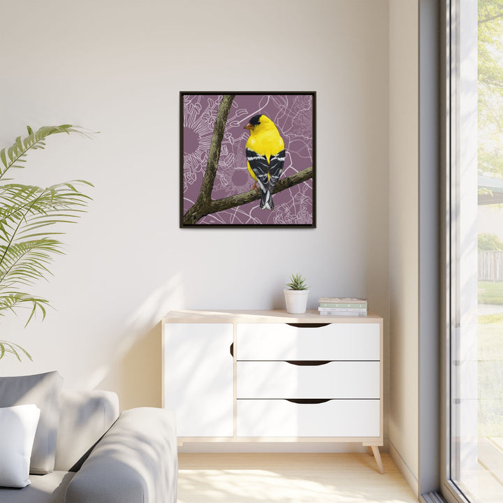 Goldfinch: Washington State Bird — Framed Canvas Print Wall Art