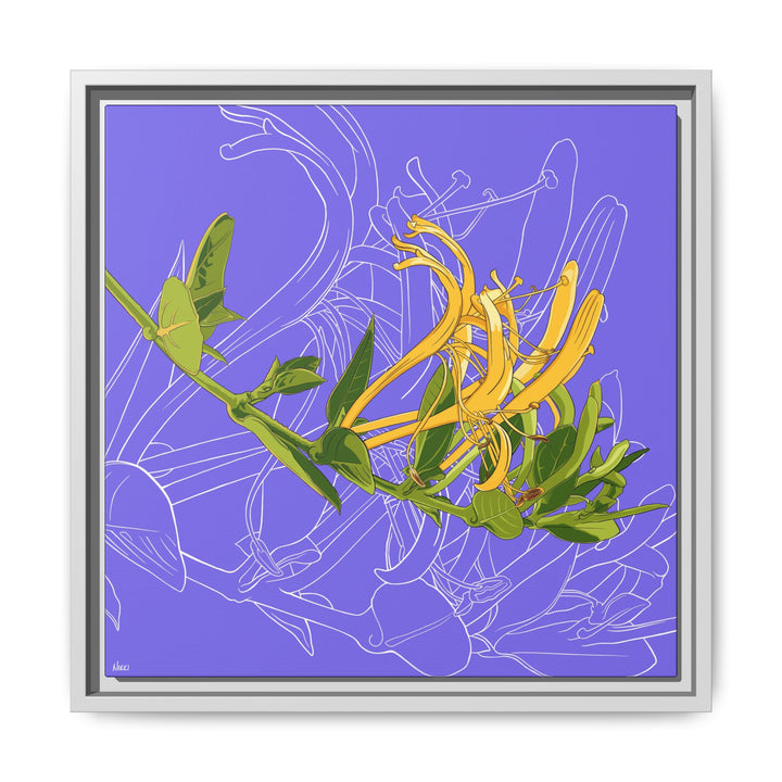 Honeysuckle: June Birth Month Flower — Framed Canvas Print Wall Art