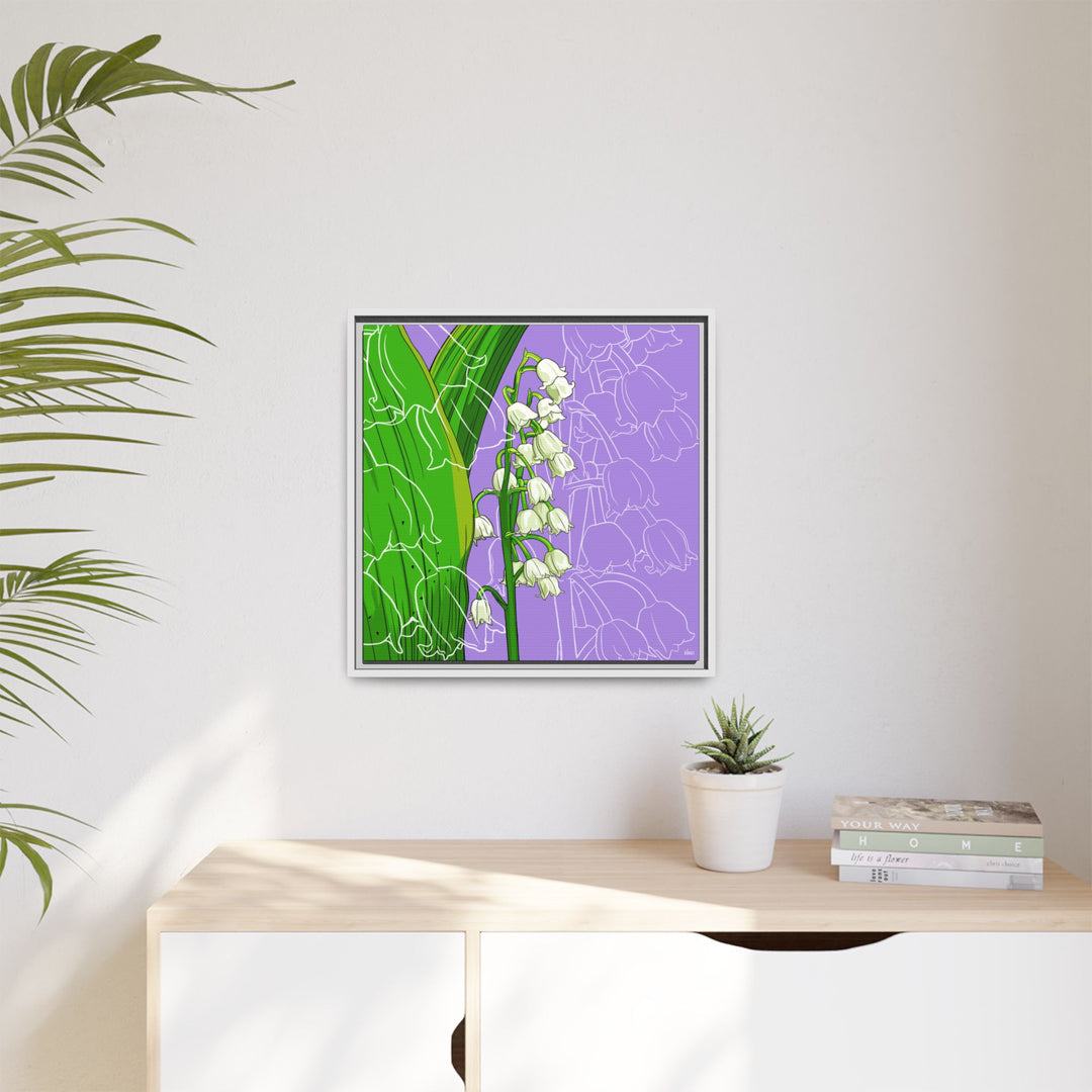 Lily of the Valley: May Birth Month Flower — Framed Canvas Print Wall Art