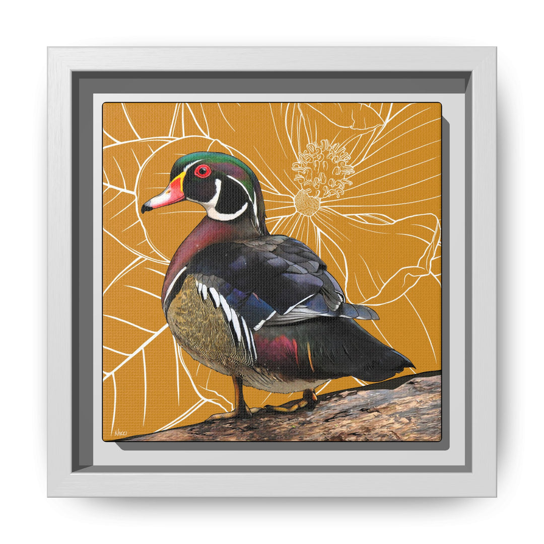 Wood Duck: Mississippi State Bird — Framed Canvas Print Wall Art