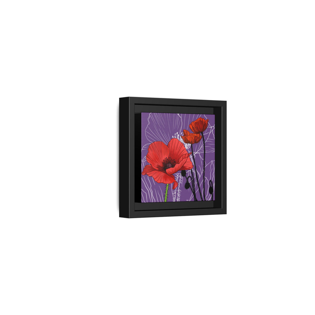 Poppy: August Birth Month Flower — Framed Canvas Print Wall Art