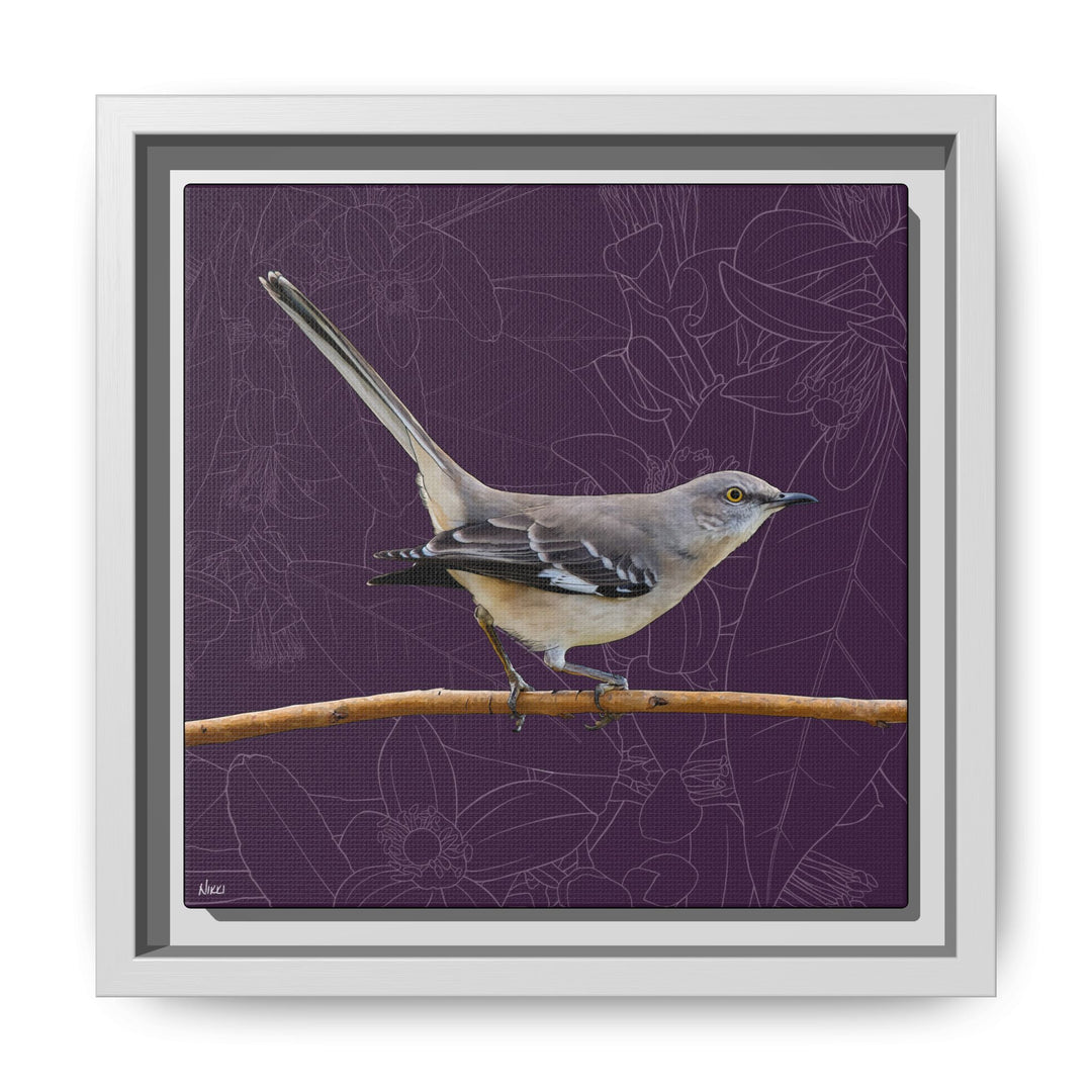 Northern Mockingbird: Florida State Bird — Framed Canvas Print Wall Art