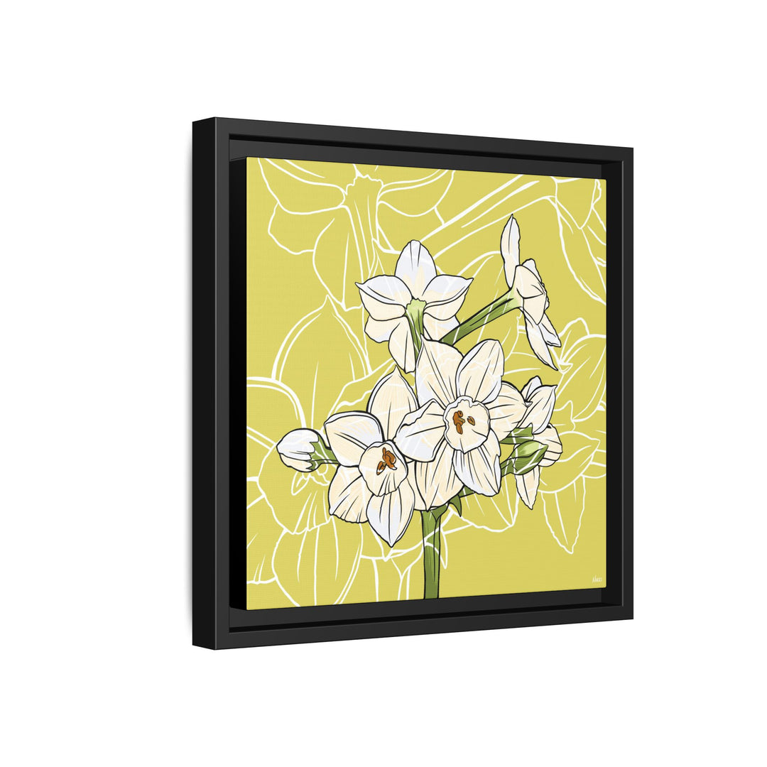 Paperwhite: December Birth Month Flower — Framed Canvas Print Wall Art