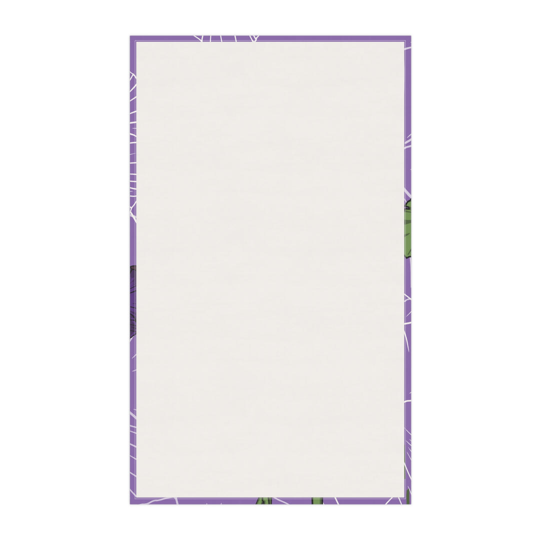 Violet Floral Cotton Tea Towel — February Birth Month Flower Kitchen Towel
