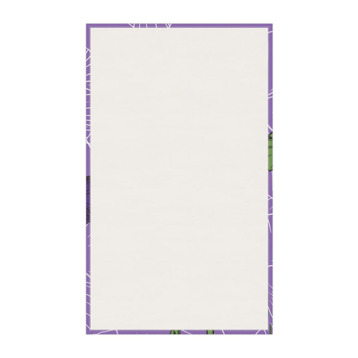 Violet Floral Cotton Tea Towel — February Birth Month Flower Kitchen Towel