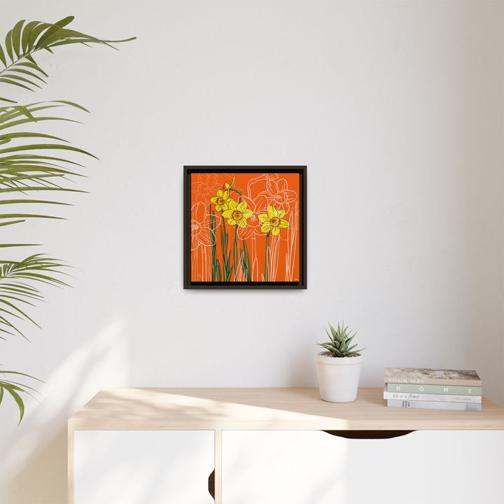 Daffodil: March Birth Month Flower — Framed Canvas Print Wall Art