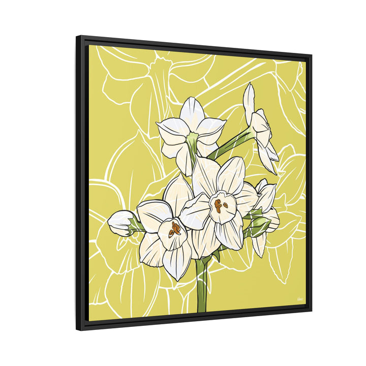 Paperwhite: December Birth Month Flower — Framed Canvas Print Wall Art