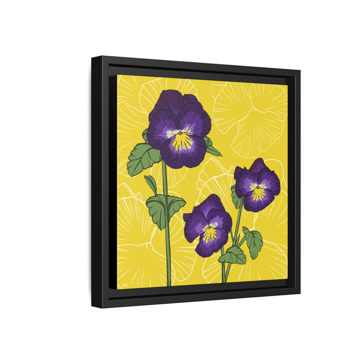 Violet: February Birth Month Flower — Framed Canvas Print Wall Art