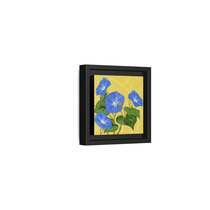 Blue Morning Glory: September Birth Month Flower — Framed Canvas Print Wall Art