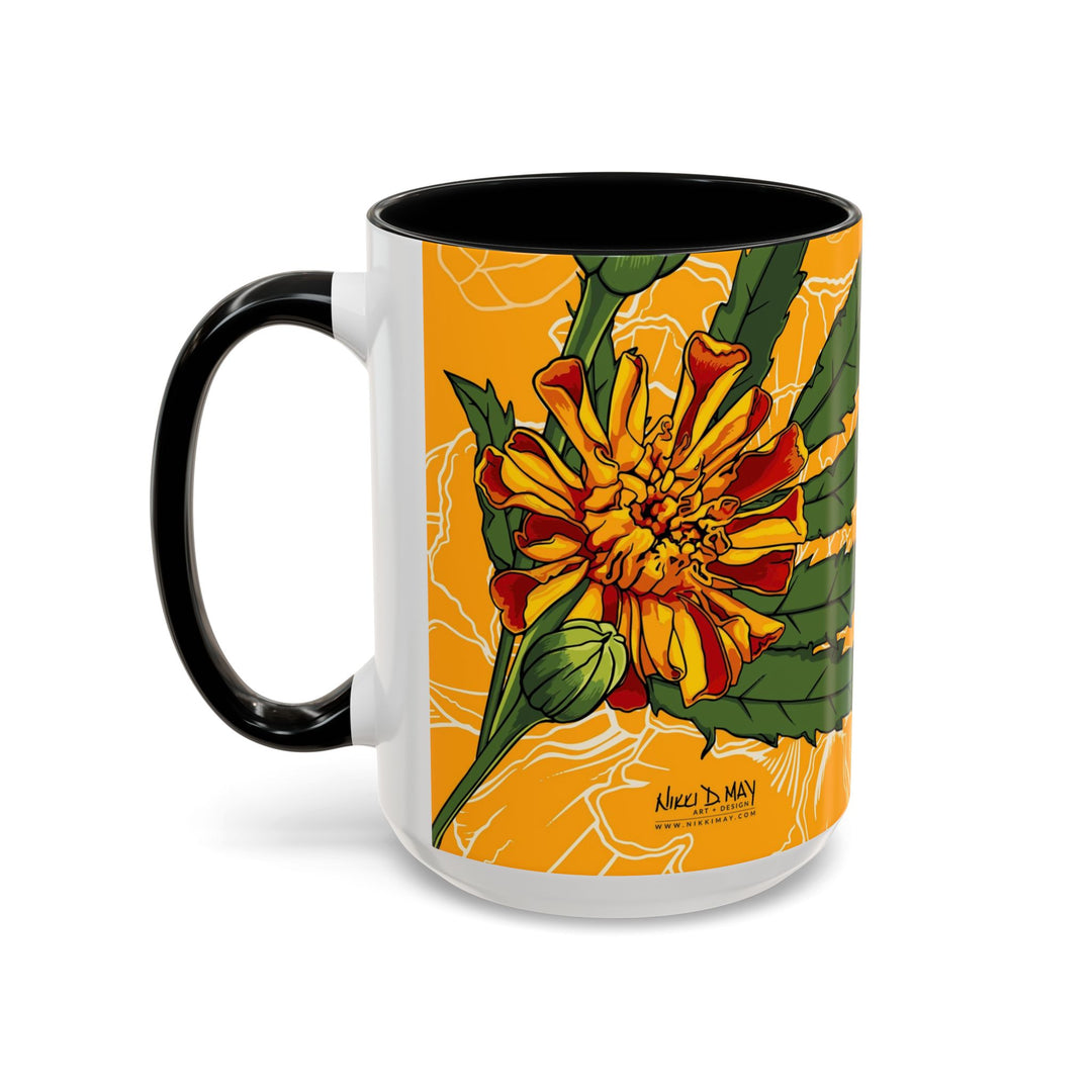 Marigold Ceramic Coffee Mug — October Birth Month Flower