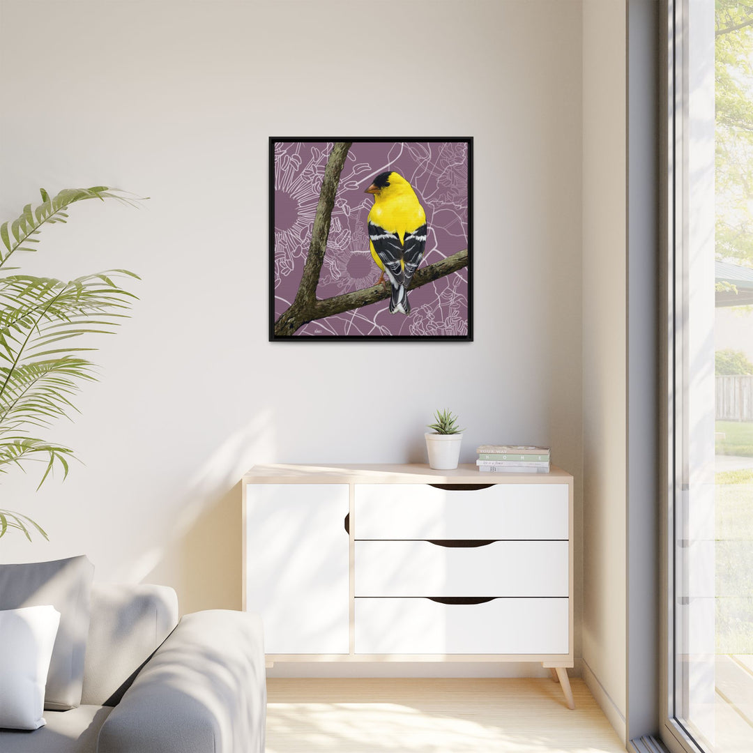 Goldfinch: Washington State Bird — Framed Canvas Print Wall Art