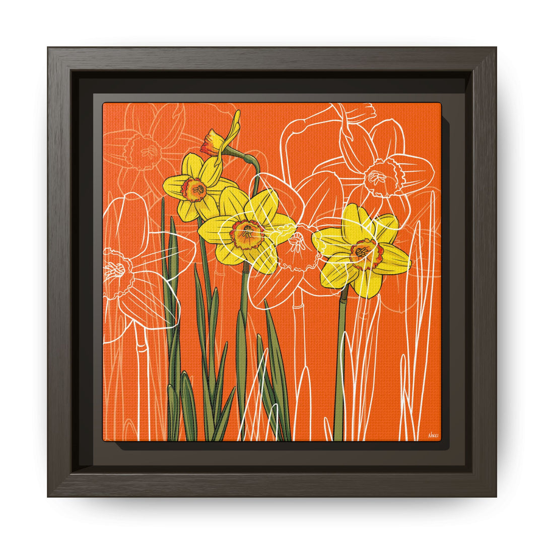 Daffodil: March Birth Month Flower — Framed Canvas Print Wall Art