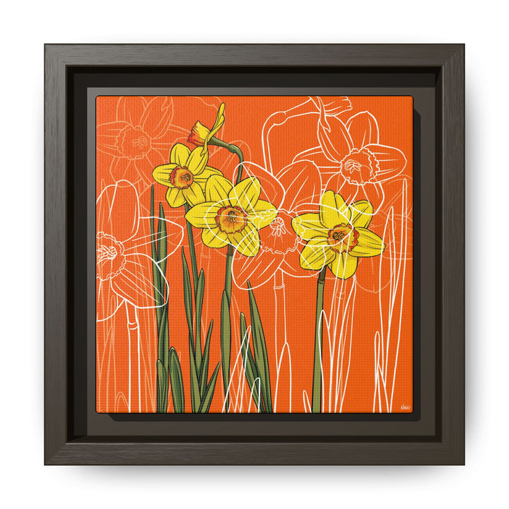 Daffodil: March Birth Month Flower — Framed Canvas Print Wall Art